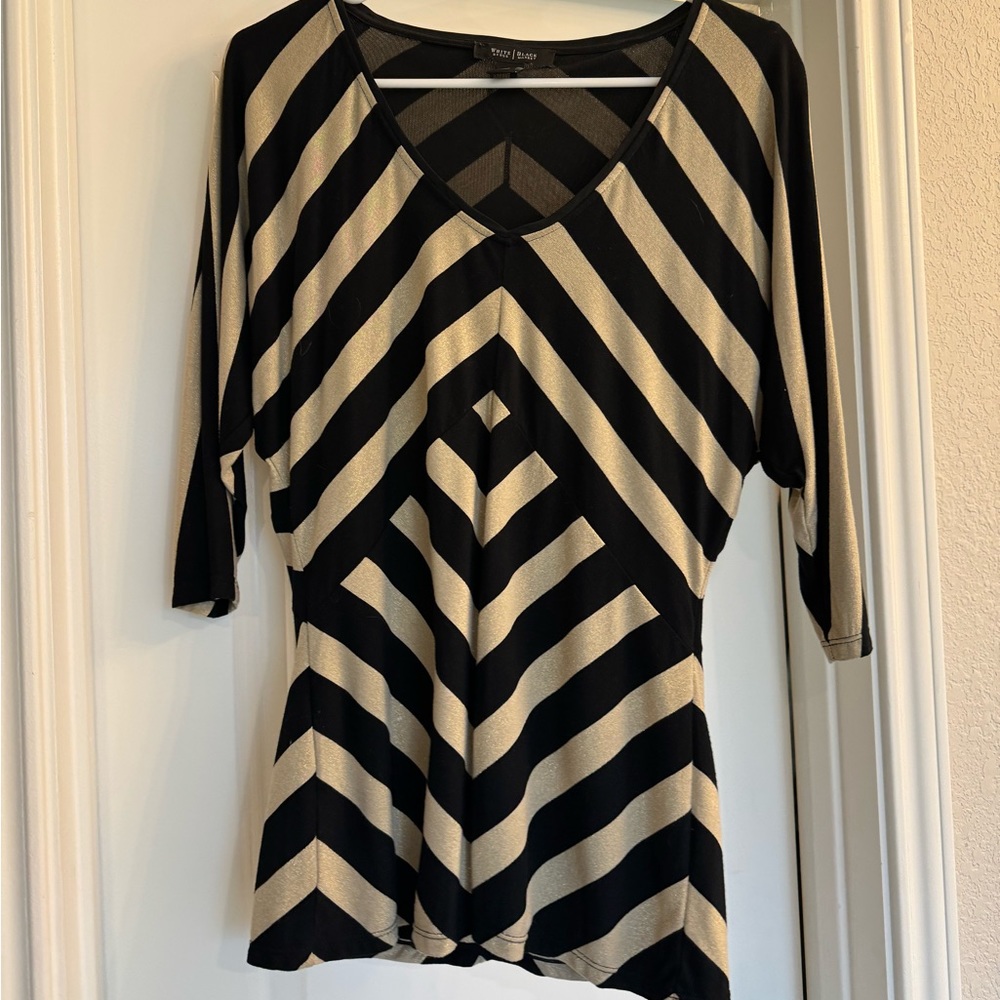 White House Black Market Black and Gold Top